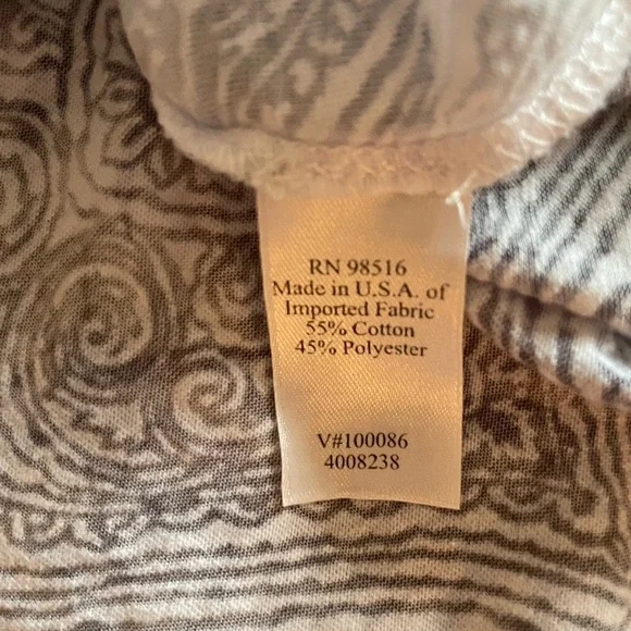 Coldwater Creek Women's Gray and White Patterned Tee Plus 3X - Picture 4 of 6